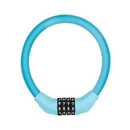GORS Accessoires Serrure de vélo antivol combinaison de Code à 4 chiffres câble en acier inoxydable équipement de verrouillage de sécurité de vélo vtt serrure de vélo (Color : Blue)