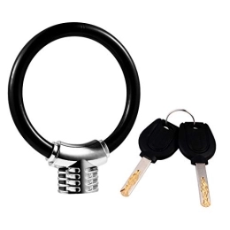  Accessoires Serrure de vélo, serrure de sécurité de vélo, antivol, chaîne de vélo avec porte-clés en forme de porte de moto, grille de clôture, noir