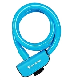 GORS Accessoires Serrures antivol multicolores de câble de vélo for vélo électrique moto noyau de cuivre serrure vtt en acier Durable (Color : Key Blue 120cm)