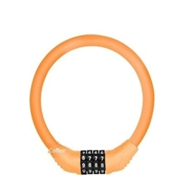 GORS Accessoires Serrures de vélo 4 chiffres mot de passe serrures de sécurité Code corde serrures de vélo VTT Portable câble serrures accessoires de vélo (Color : Orange)