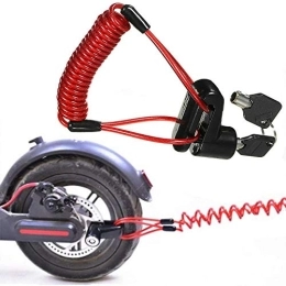 Seway Accessoires Seway Cadenas de frein à disque pour scooter électrique, cadenas antivol de sécurité de roue avec broche de 6 mm avec câble de rappel de 1, 5 m pour trottinette M365