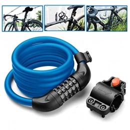 SGSG Accessoires SGSG Verrou de vélo, câble de Verrouillage Robuste de 180Cm / 12Mm, avec Support pour VTT, vélo Pliant, vélo électrique