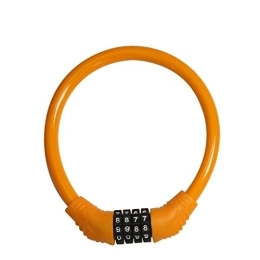TEMKIN Accessoires TEMKIN Butoirs de porte Sécurité antivol for vélo de montagne, cadenas à chaîne combiné, cadenas en fil d'acier, accessoires de vélo. (Color : Orange)