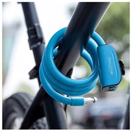 UFFD Accessoires UFFD Antivol Vélo, Câble Spiralé avec Clé, antivol Vélo, antivol Vélo avec Support (Color : Blue, Size : 110cmx13mm)