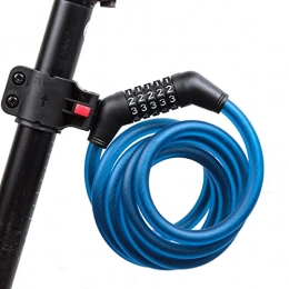 UFFD Accessoires UFFD Antivol à câble spiralé pour vélo avec clés et support de montage - Bleu - Dimensions : 1, 8 x 12 mm