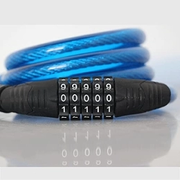 UFFD Accessoires UFFD Combinaison Vélo Digital Lock Cable Code Vélo Antivol Verrouillage De Sécurité Robuste en Acier Câblage De Verrouillage par Mot De Passe 120cm (Color : Blue)