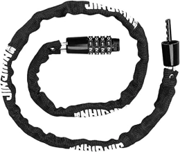 UPPVTE Accessoires UPPVTE Sécurité Lock de vélo antivol, Verrouillage de Mot de Passe Verrouillage réinitialisé la chaîne de vélos Moto, Scooter, Poussette, clôture, Porte vélo câble (Color : Black, Size : 100cm)