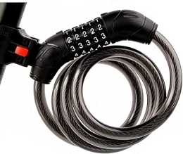 UPPVTE Accessoires UPPVTE Verrouillage du vélo antivol Portable, Combinaison réinitiable à 5 Chiffres Verrouillage de câble numérique vélo câble (Color : Black)