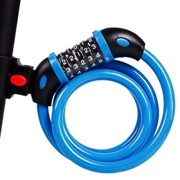 GICIR Accessoires Verrou de vélo portable Serrure de moto de moto 120cm Verrou de mot de passe à 5 chiffres Combinaison de mot de passe anti-vol de câble en acier audacieux avec support de serrure, Bleu
