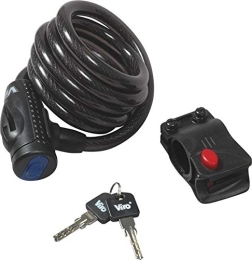 CAYMAN Accessoires Viro Antivol pour vélo – Câble torsadé antivol de 1, 2 m avec clés | Verrous de vélo en spirale avec support de montage | Antivol de moto | Serrure de vélo à clé avec housse anti-poussière