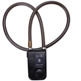 DAUERHAFT Accessoires Vélo Bluetooth Smart Lock, Android, Verrou antivol électrique pour vélo IOS, avec alarme, rappel de charge, verrouillage de contrôle d'application, pour vélo de montagne, vélo de route(Noir)