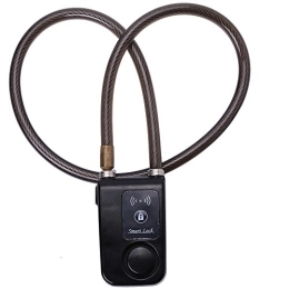 Alomejor Verrous de vélo vélos Gates Bluetooth Smart Lock, APP contrôle anti Vol d'alarme antivol à chaîne avec 105 dB Alarme, Noir