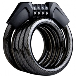 XLDYM Accessoires XLDYM Antivol de chaîne pour vélo, avec numéro réinitialisable à 5 chiffres et support de montage, câble de verrouillage à combinaison, idéal pour les vélos en plein air