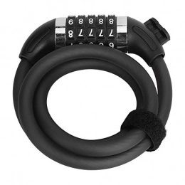Yagosodee Accessoires Yagosodee Câble de verrouillage de vélo avec support de montage - Combinaison de câble antivol avec code à 5 chiffres - 1 2 m