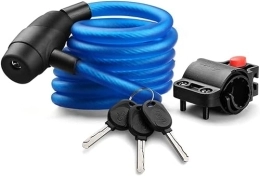 ZECHAO Accessoires ZECHAO Verrouillage antivol de niveau C, cylindre avec verrouillage de vélo de câble en acier audacieux avec cadre de verrouillage 3 touches de moto à chaîne étendue vélo câble (Color : Blue, Size :