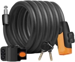 ZECHAO Accessoires ZECHAO Verrouillage du câble de vélo de montagne, accessoires de vélos à chaîne en acier anti-vol fixe avec support de montage avec 2 clés vélo câble (Color : Black, Size : 1.8M)