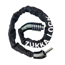 ZUKKA Serrure de chaîne de vélo à combinaison réinitialisable 5 chiffres avec mot de passe pour vélo, antivol robuste