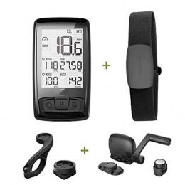 ANZQHUWAI Accessori ANZQHUWAI Wireless calcolatore della Bicicletta della Bici del tachimetro contagiri Sensore Meteo pu Ricezione della frequenza cardiaca, 2