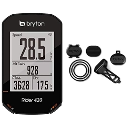 Bryton Computer per ciclismo Bryton 420E Rider, Nero, 83.9x49.9x16.9 & DS02, Computer GPS Unisex – Adulto, Nero, M