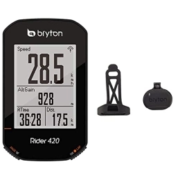 Bryton Computer per ciclismo Bryton 420E Rider, Nero, 83.9x49.9x16.9 & SP02, Computer GPS Unisex – Adulto, Nero, M