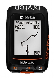 Bryton Computer per ciclismo Bryton Rider 330H, Computer GPS con Sensore Frequenza Cardiaca Unisex – Adulto, Nero, M