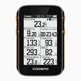 CooSpo Accessori CooSpo BC200 Bici Ciclocomputer GPS Bike Computer con 2, 4"Display a Colori, Computer da Bicicletta Wireless Bluetooth Ant+, Impermeabile IP67 contachilometri più di 80 Dati Completi delle Prestazioni