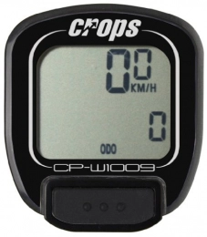 CROPS Computer per ciclismo CROPS CP-W1009 - Computer Wireless Multifunzione da Bicicletta, 4 cm, Colore: Nero