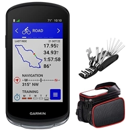 Garmin Accessori Garmin 010-02503-10 Edge 1040 - Pacchetto GPS per bicicletta con sensore di velocità / cadenza e HRM-Dual Monitor Bundle con Deco Gear 16 in 1 kit di attrezzi per la riparazione di biciclette e Deco