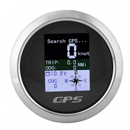 GUSTAR Accessori GUSTAR Tachimetro, Tachimetro da 85 Mm, Orologio Digitale Impermeabile in Acciaio Inossidabile per Ingegnere Navale Automobilistico, per Strumento di Bordo con GPS(Piastra Frontale Nera)