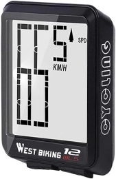 SAFWEL Computer per ciclismo Tachimetro for computer da bicicletta digitale for bicicletta Termometro for bicicletta Misurazione del tempo della distanza della velocità impermeabile (Color : Black)