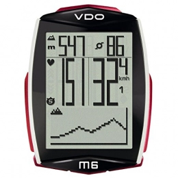 VDO Computer per ciclismo VDO Ciclocomputer M6.1 Wireless con Sensore di Velocità, Nero / Bianco / Rosso
