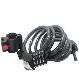 Ruiqas Accessori 5ft Bike Lock Cable 4 cifre Combinazione antifurto Bike Cable Lock con staffa di montaggio LED Light