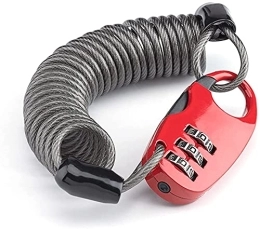 SINRIN Accessori Antifurto resistente antifurto per bicicletta a catena per esterni leggero e resistente all'usura(Color:Red)