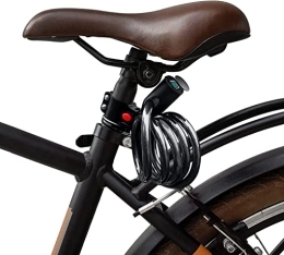 Anweller Accessori Anweller - Lucchetto per bicicletta con impronte digitali, impermeabile, portatile, con supporto per lucchetto per bicicletta, 150 cm, con 20 impronte digitali registrabili, antifurto in filo di