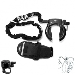 maxxi4you Accessori Axa Defender - Lucchetto con catena RLC 100 Ø 5, 5 mm + custodia con campanello per bicicletta
