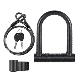Aznever Bike U Lock, Heavy Duty Bike Lock Set di serratura di sicurezza bicicletta U Lock con chiavi & Loop cavo per biciclette, moto, moto positivo
