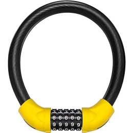 AZPINGPAN Accessori AZPINGPAN Lucchetto per bicicletta con password a combinazione a 5 cifre, lucchetto antifurto per moto portatile a forma di anello per la guida all'aperto, accessori per biciclette con cavo in acciaio