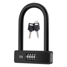 Ziurmut Accessori Bike U Lock, lucchetto a combinazione antifurto per moto con 2 chiavi, lucchetto digitale per bicicletta in lega di zinco con password a 4 cifre, lucchetto per bicicletta universale resistente