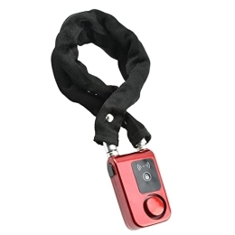 Jopwkuin Accessori Blocco Catena per Bicicletta Bluetooth Intelligente, Allarme Acustico-ottico, Colore Rosso, Impermeabile, Antifurto, Controllato da App, Adatto per Biciclette, Motocicli e Altro