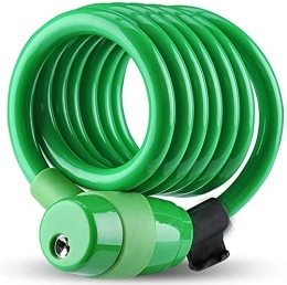SINRIN Accessori Blocco esterno per bicicletta antifurto di sicurezza con cavo in acciaio resistente all'usura veloce e conveniente(Color:Green)