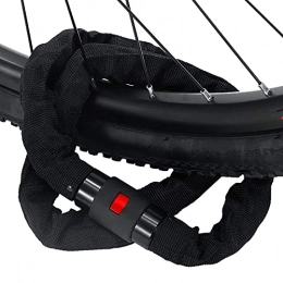 BBZZ Lucchetti per bici Catena di blocco accessori ciclismo universale con copertura protettiva Mountain Bike metallo sicurezza antifurto chiavi lungo moto (colore : nero 0, 9 m)