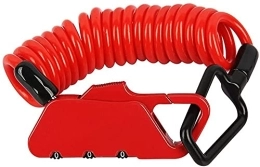 LUZTOL Accessori Catena di sicurezza antifurto con lucchetto esterno per bicicletta con grillo in lega di zinco(Color:Red)