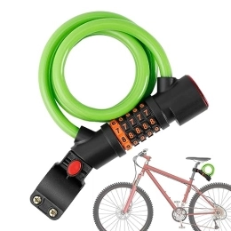 Generic Accessori Cavo antifurto con combinazione con password, lucchetto con luci per mountain bike, bici da strada, biciclette elettriche, scooter