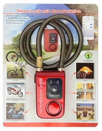 INVIDA Speedy One Smart Lock - Lucchetto antifurto per Bicicletta, 115 Db, Impermeabile, Colore: Rosso