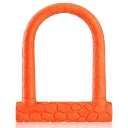 JUJNE Forte sicurezza con serratura a U per bicicletta e bicicletta, accessori antifurto per bici da strada, arancione