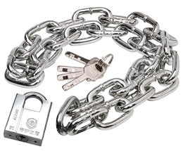 zeng Accessori Kit di sicurezza per catena e blocco, lucchetto per bicicletta resistente, con catena da 8 mm, lucchetto per moto (8 x 800 mm)
