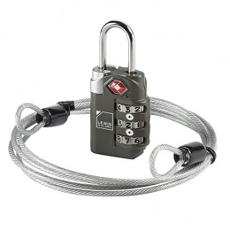 Lewis N. Clark Lucchetti per bici Lewis N. Clark TSA-Approved 3-Dial Combination Lock With 48in Steel Cable, Grey, One Size