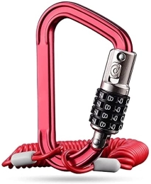SINRIN Lucchetti per bici Lucchetto a catena per esterni antifurto di sicurezza per biciclette(Color:Red-m)