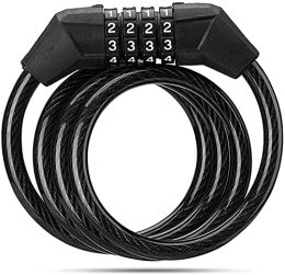 SINRIN Accessori Lucchetto di sicurezza antifurto per bicicletta lucchetto portachiavi antifurto per catena pesante(Color:Black)