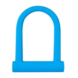 MGUOTP Accessori lucchetto for bicicletta Lega U-Lock for bici + lucchetto for bicicletta in acciaio inossidabile in silicone Set antifurto a forma di U durevole-lucchetto for bici nero (Color : Blue) ( Color : Blue )